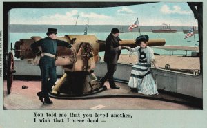 Vintage Postcard Lovers Holding Hands You Told Me That You Have Another