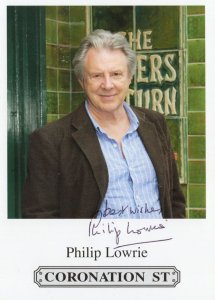 Philip Lowrie Coronation Street Hand Signed Cast Card Photo