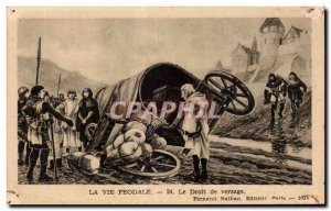 Old Postcard The Life feudal law Pouring