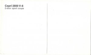 Capri 2800 V-6 a 2-Door Sport Coupe Car