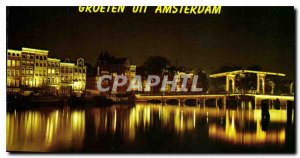 Postcard Modern Amstel Amsterdam Holland with Skinny Drug