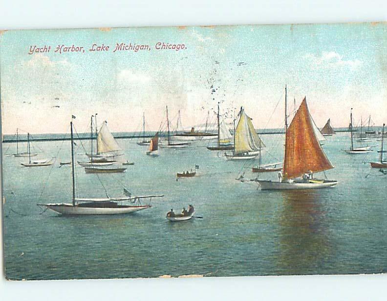 Divided-Back WATER SCENE Chicago Illinois IL hk3402