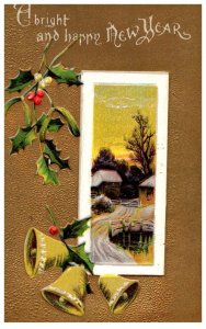 New Year ,  bells, winter scene