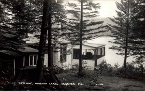 Hanover ME Howard Lake Camp Oftenin Eastern Illus RPPC PC