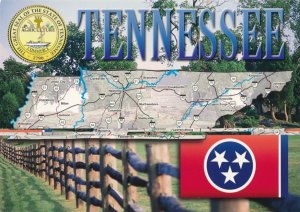 Map of Tennessee - State Seal and State Flag