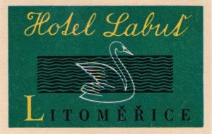 Czechoslovakia Litomerice Hostel Labus Vintage Luggage Label sk3643