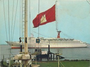 Germany Hamburg cruise ship cruiser houseboat postcard