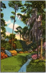 Valdosta Georgia, Beautiful Scene in Brookwood Park, Landscapes Vintage Postcard