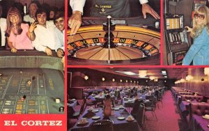 EL CORTEZ Roulette Casino Slot Machine LAS VEGAS Nevada 1975 Vintage Postcard