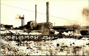 RPPC Chippewa River Dam Powerhouse Construction Cornell WI 1912 Postcard UNP D5