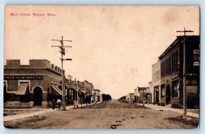 Warren Minnesota MN Postcard Main Street Exterior Building c1910 Vintage Antique