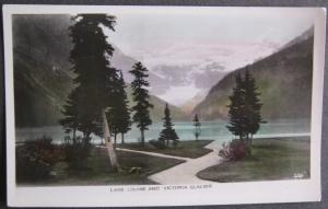 Lake Louise Victoria Glacier Banff Canada Real Photo Postcard Gowen Sutton 221