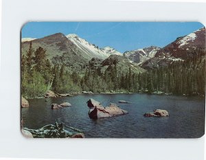Postcard Bear Lake with Longs Peak Rocky Mountain National Park Colorado USA