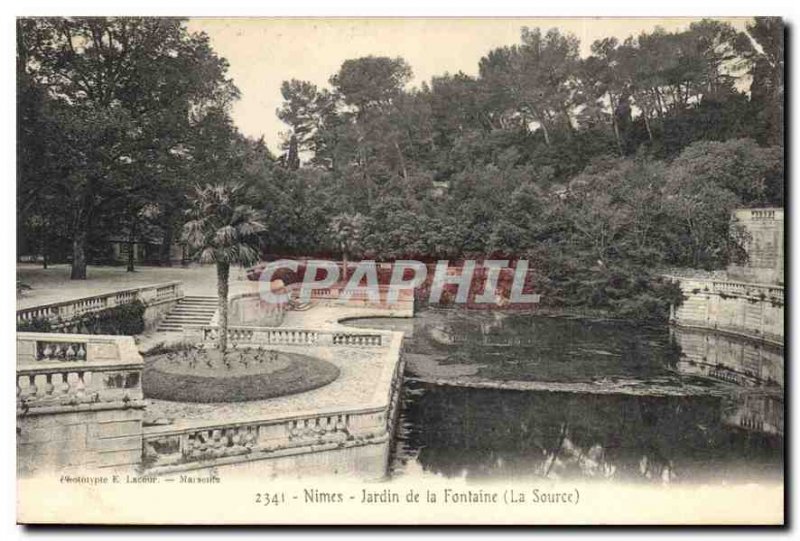 Postcard Old Nimes Fountain Garden The Source