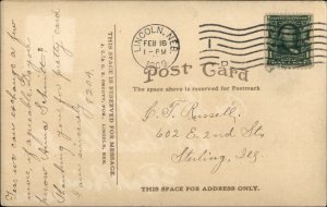 Lincoln NE Burlington RR Train Station Depot c1910 Postcard