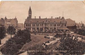 uk12394 victoria square and town hall middlesbrough real photo  uk