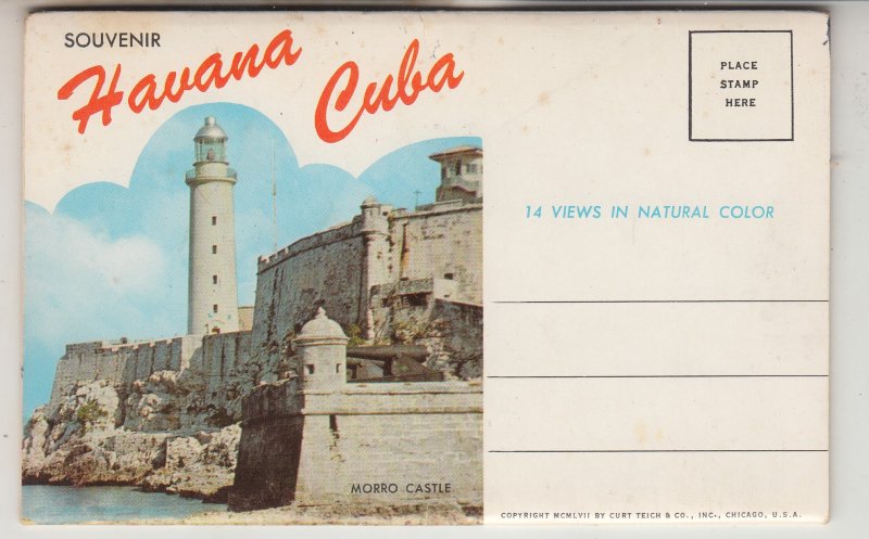 P3490 JL vintage postcard bkl,t 14 views souvenir havana cuba