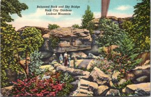 Lookout Mountain Tennessee Rock City Gardens Balanced Rock DB Postcard 