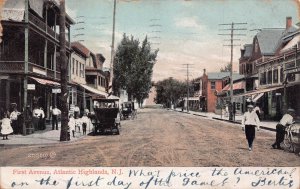 HIGHLAND NEW JERSEY~FIRST AVENUE-DIRT ROAD~1908 POSTCARD