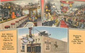 New Mexico Tucumcari  Rexall Drug Multi View McGarr 1940s Postcard 22-10897