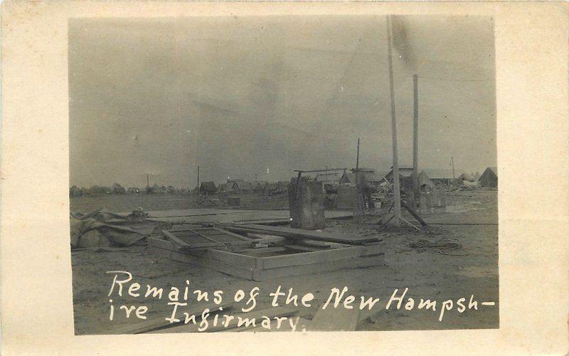 Damage Disaster Laredo Texas Tornado 1915 RPPC Photo Postcard New Hampshire 340