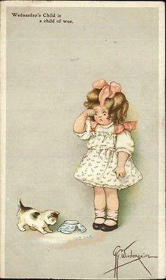 Grace Wiederseim - Little Girl WEDNESDAY'S CHILD Postcard...