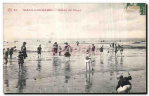 Old Postcard Malo les Bains Beach Scene