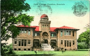 Vtg Postcard 1908 - Oahu College - Punahou, Honolulu Hawaii UDB Q13