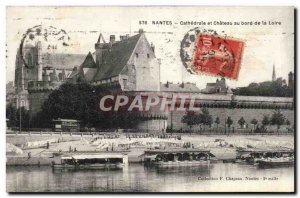 Old Postcard Nantes Cathedral and chaetau along the Loire