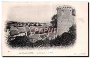 Old Postcard the arch bridge The walls and the bridge