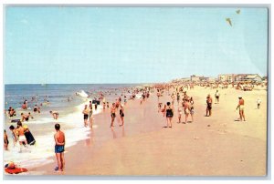 1965 Greetings from Ocean City Maryland MD Bathing Scene Vintage Postcard