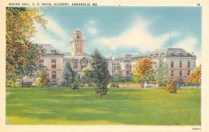 Mahan Hall US Naval Academy Annapolis Maryland linen postcard