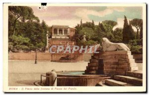 Old Postcard Italy Italia Roma Il Pincio damma Fontana di Piazza del Popolo