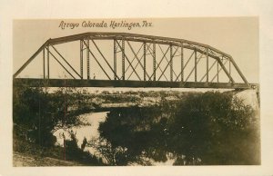 Postcard RPPC Texas Harlingen Arroyo Colorado Bridge C-1910 Photo Art 23-8939