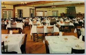 Vtg Saco Maine ME Main Dining Room Cascade Lodge & Cabins 1950s Postcard