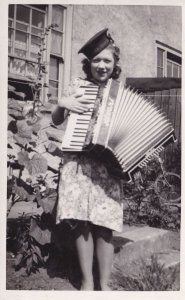 Alvari Accordion Bicycle Antique German Real Photo Postcard