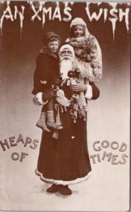 An Xmas Wish Good Times Santa Clause Children BB Series 1100 RPPC Postcard E32