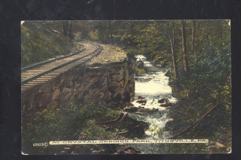 TITUSVILLE PENNSYLVANIA PA. CRYSTAL SPRINGS PARK RAILROAD VINTAGE POSTCARD