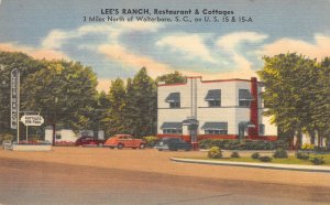 LEE'S RANCH Restaurant & Cottages Walterboro, SC Roadside Linen Vintage c1940s