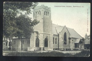 NAPERVILLE ILLINOIS CONGREGATIONAL CHURCH 1908 VINTAGE POSTCARD 