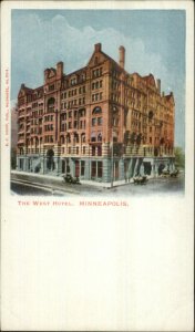 Minneapolis MN The West Hotel c1900 Private Mailing Postal Card
