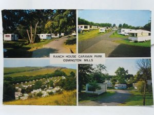 Ranch House Caravan Park Osmington Mills Dorset Vintage Multiview Postcard 1973