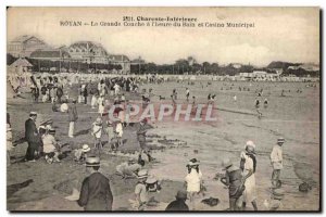 Old Postcard Royan Grand Conche is the hour of Bath and Municipal Casino