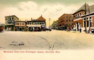 Haverhill, Massachusetts - View down Merrimack Street, from Washington Square