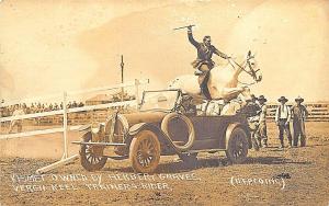 Vergil Keel Trainer & Horse Rider Car Jumping Kismet Herbert Graves RP Postcard