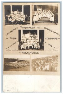 1911 Swiss-American Gymnastics Festival Milwaukee Wisconsin RPPC Photo Postcard