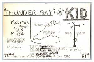 Postcard QSL CB Ham Radio Amateur Card From Woodstock Ontario Canada XM 4421830