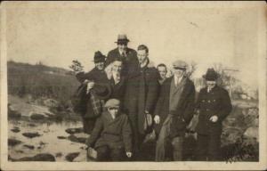 Group of Men Baraca Class Hike New Bedford Written on Back c1910 RPPC