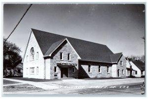 c1940's First Baptist Church Scene Street Sibley Iowa IA RPPC Photo Postcard