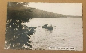 UNUSED RPPC POSTCARD WHITE PINE LODGE KIPPEWA LAKE TEMISKAMING QUEBEC CANADA